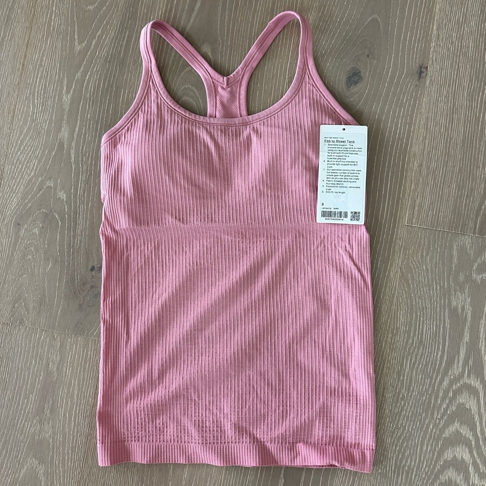 Womens Lululenon Ebb to Street Pink Tank Top